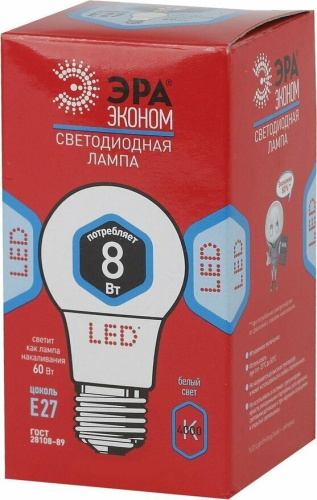 5055945536508 Б0019067 ЭРА Лампа светодиодная LED smd A60-8w-840-E27 ECO новая